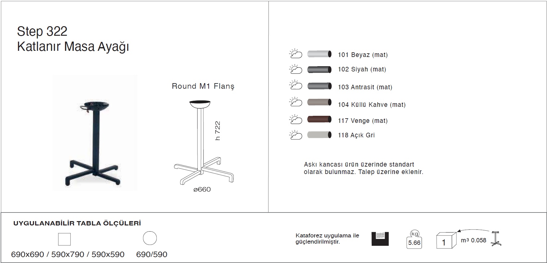 Step 322 Katlanır Masa Ayağı